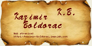 Kazimir Boldorac vizit kartica